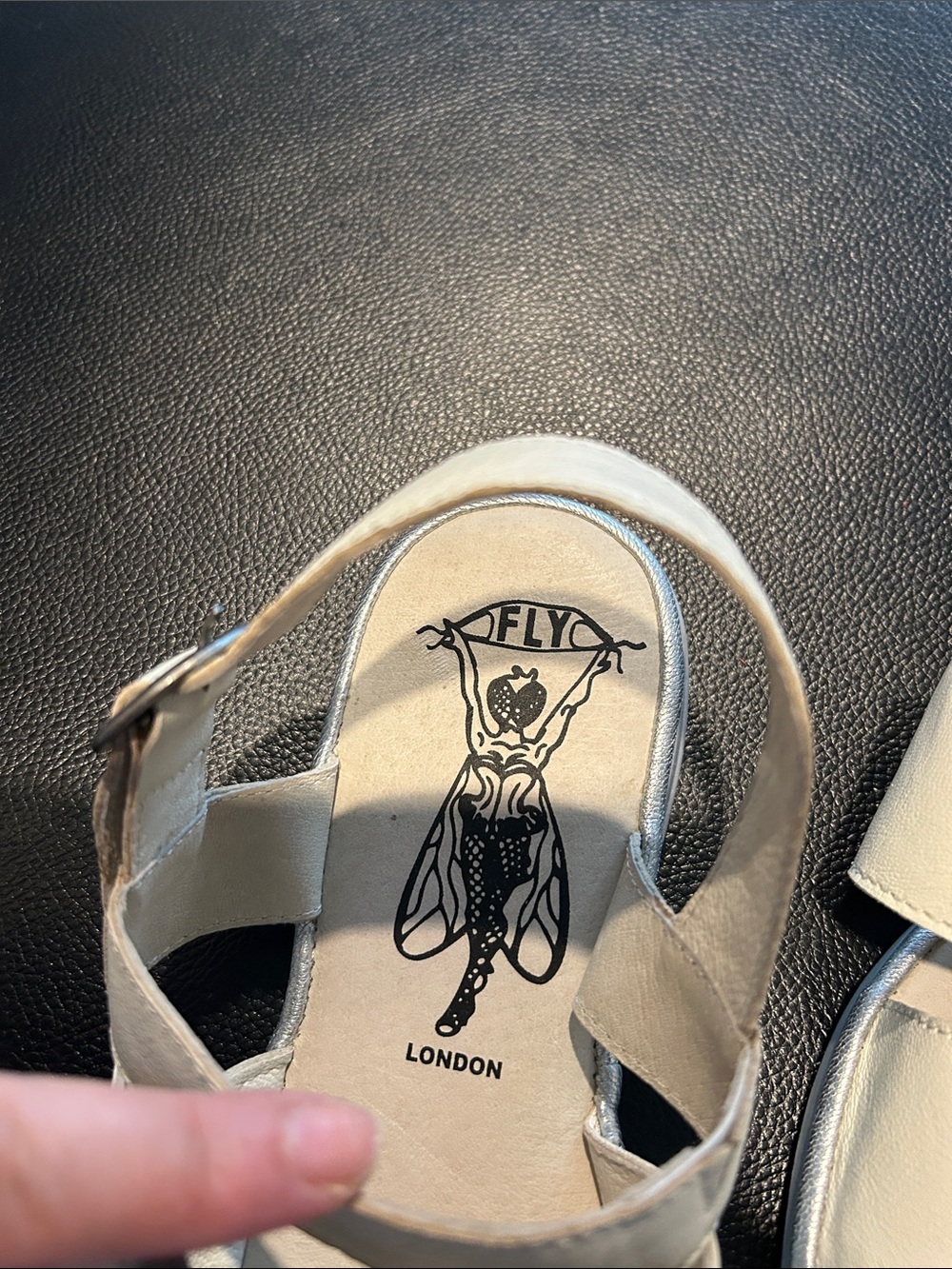 Fly London Cream Leather Buckle-Strap Sandals - Picture 2 of 8